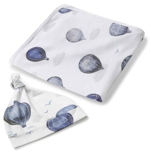 Multi-use swaddle and beanie set - Ocean