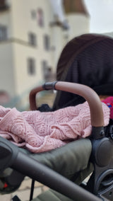 Couverture bébé en mérinos - Pearl Rose 