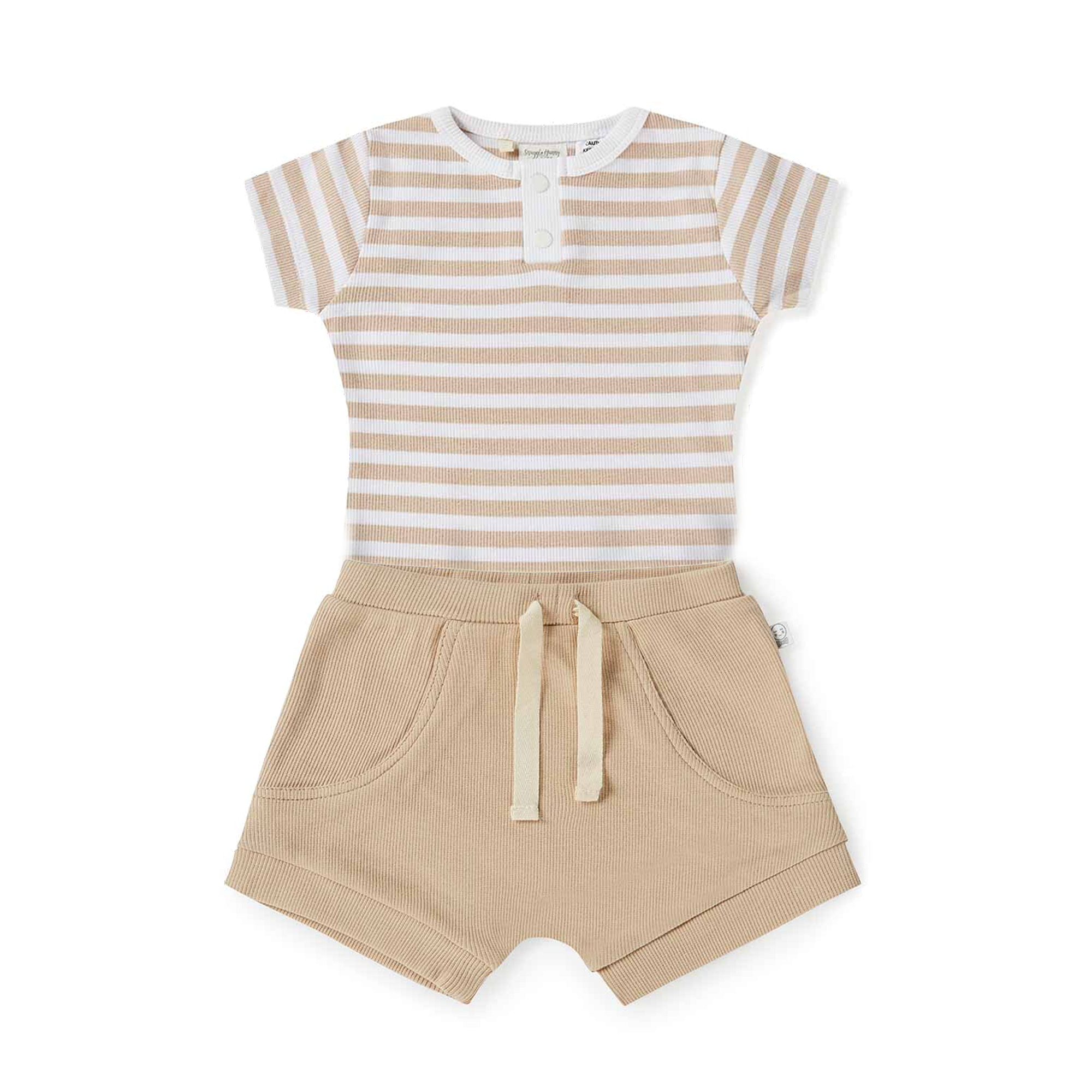 Baby-Kurzarmbody  - Vanilla stripes