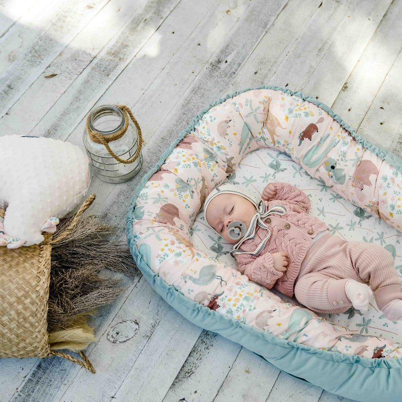 Baby nest XL - Dundee and friends - grey – Mamastore