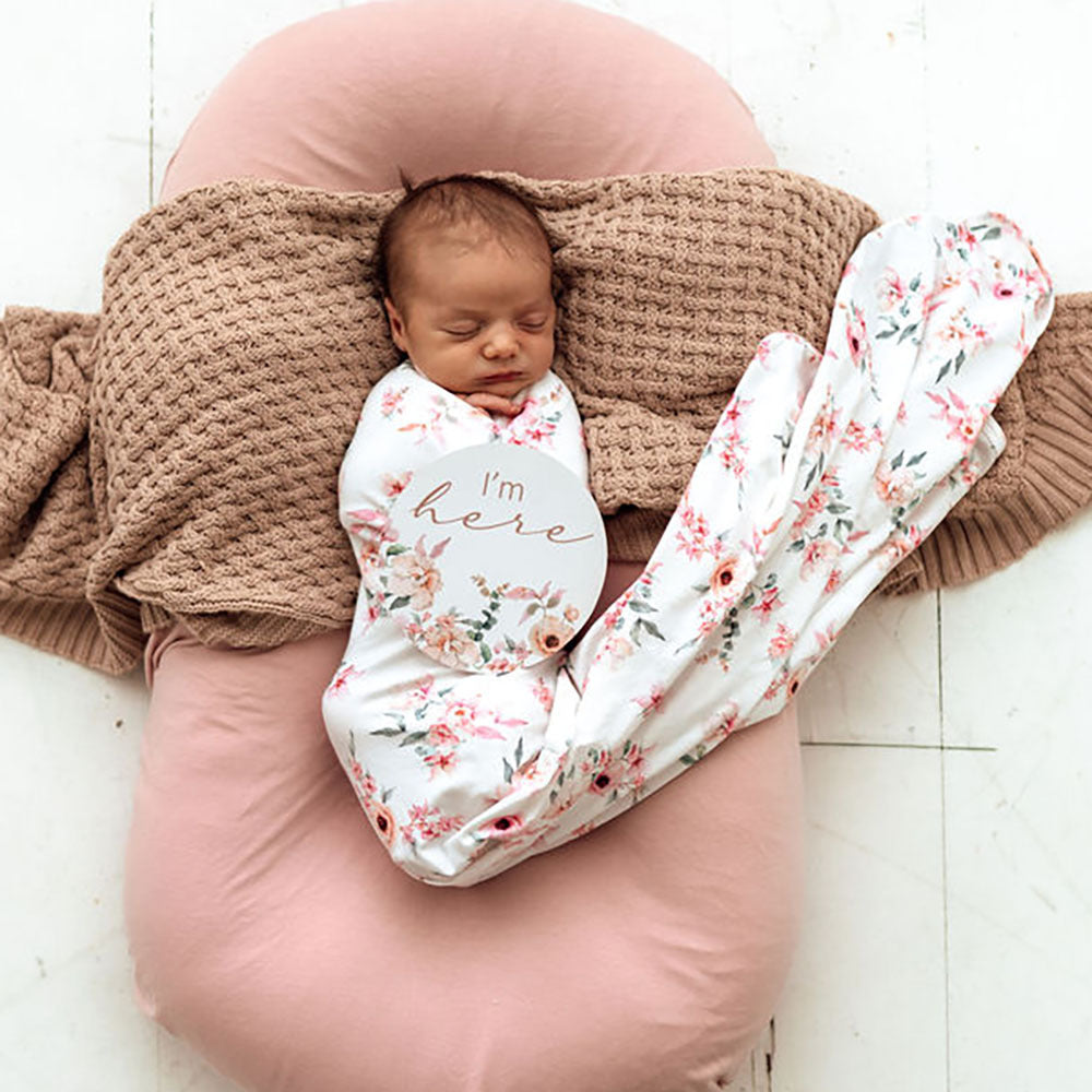 Multi-use swaddle and hairbow set - Camille