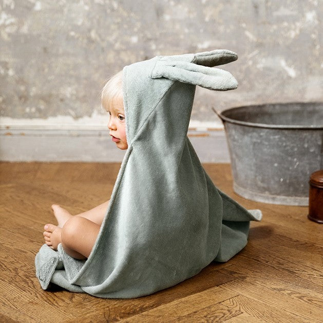 Baby Towel – Mineral green bunny