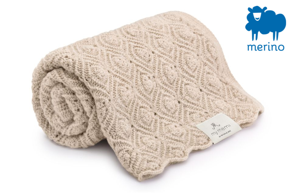 Merino baby blanket Pearl Beige