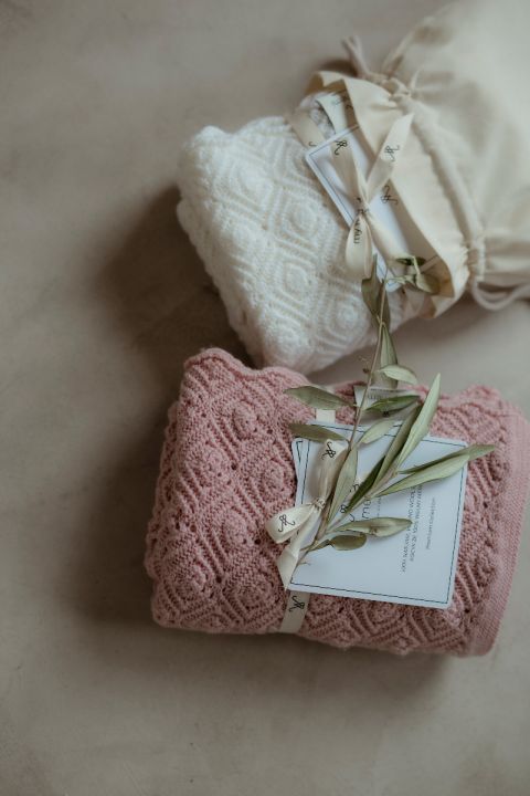 Merino baby blanket - Pearl cream