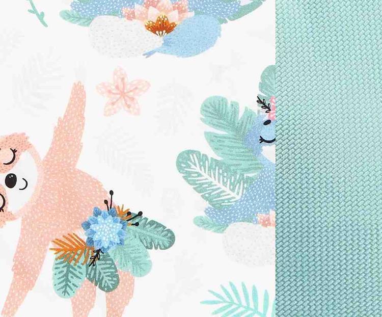 Stroller pad - Yoga candy sloth MINT - Mamastore