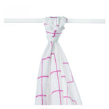 Supersoft Muslin Towel - Magenta Squares - Mamastore